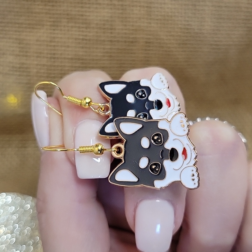 HUSKY DOG CHARM EARRINGS